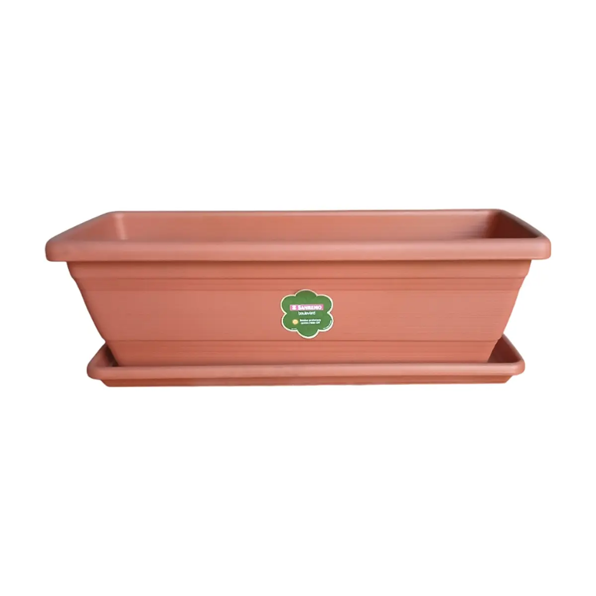 Maceta rectangular de plástico + Plato rectangular de plástico