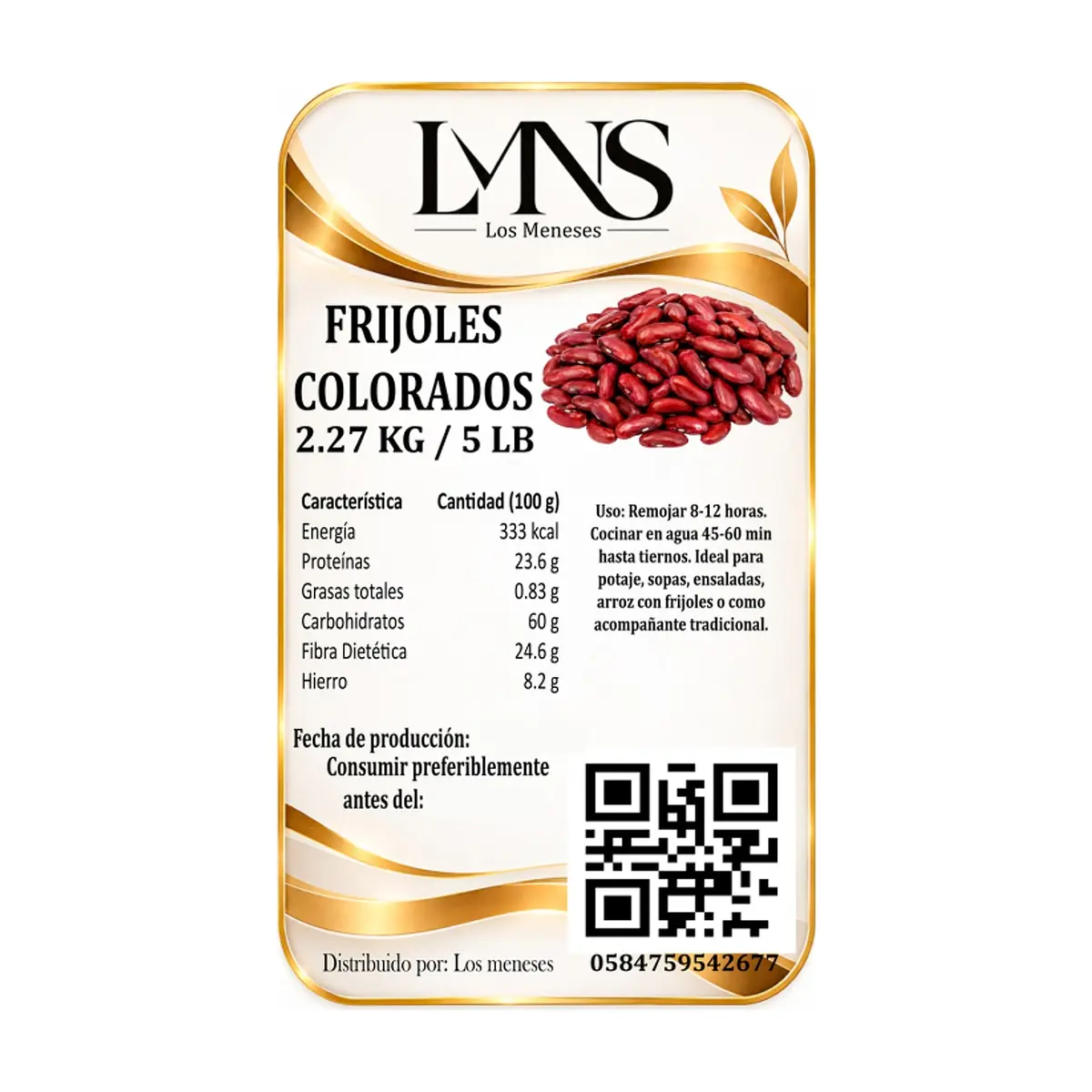 Frijoles colorados Los Meneses (2.27 kg / 5 lb) - Thumbnail 2