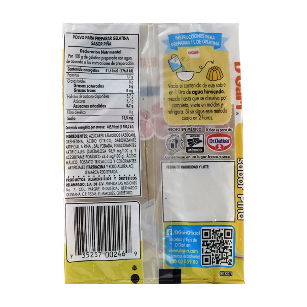 Gelatina de sabor piña D'Gari (120 g / 4.23 oz) - Thumbnail 3