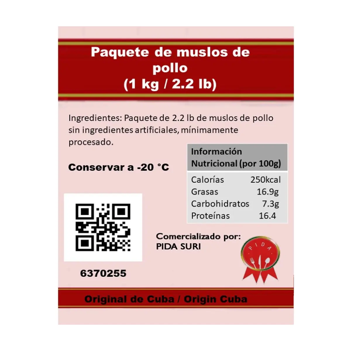 Paquete de muslos de pollo Pida (1 kg / 2.2 lb) - Thumbnail 4