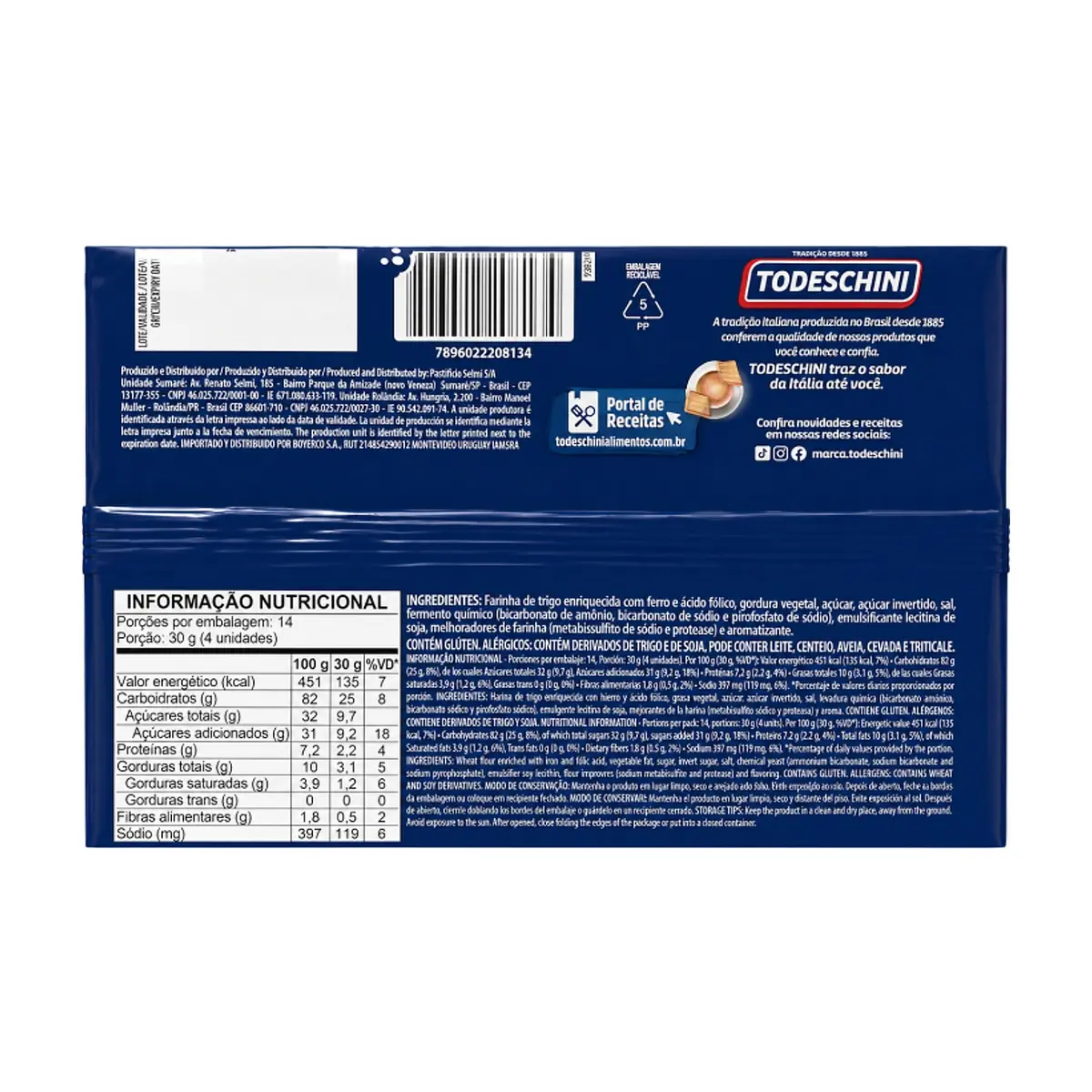 Galletas dulces caramelizadas con cristales de azúcar Todeschini Cristal (420 g / 14.85 oz) - Thumbnail 2