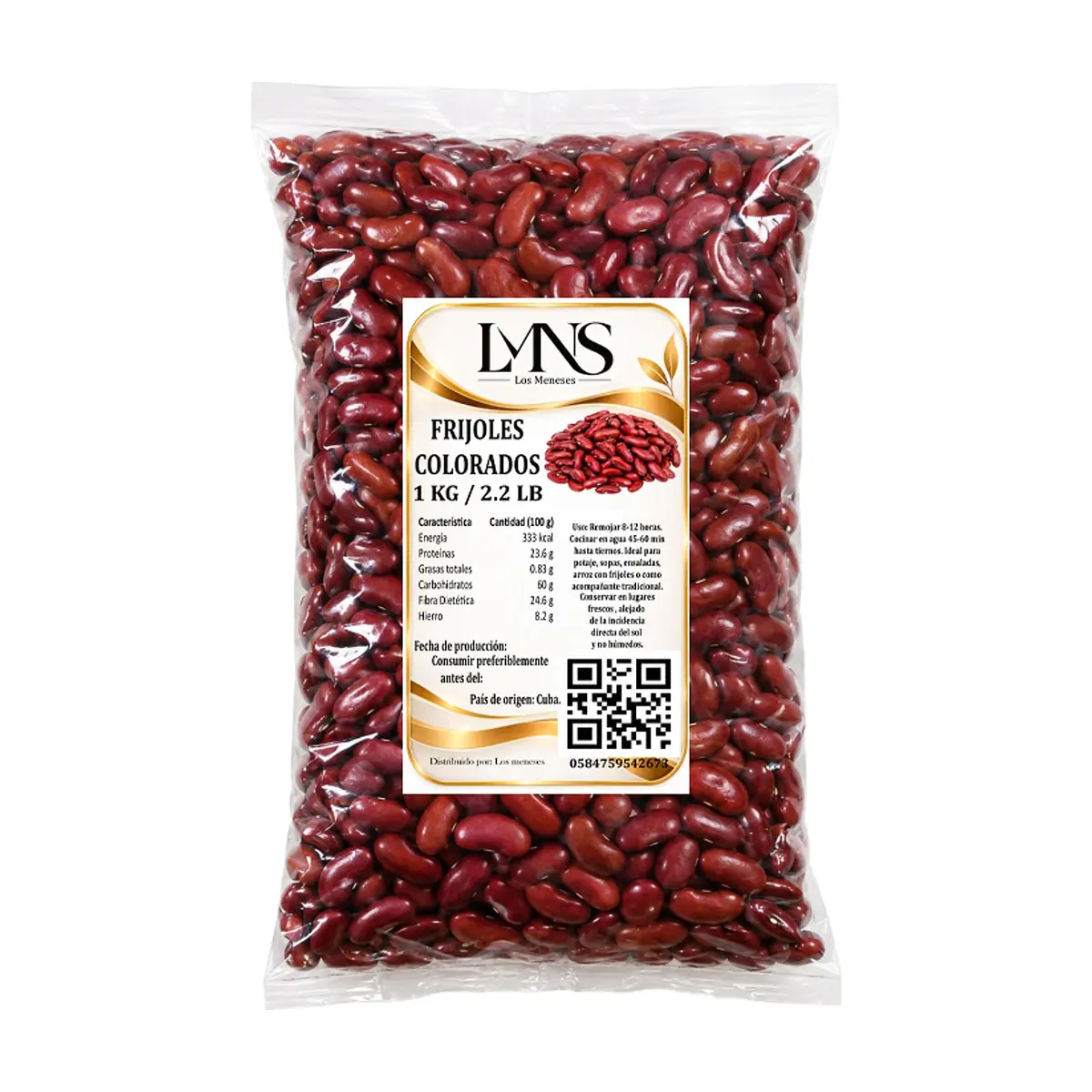 Frijoles colorados Los Meneses (1 kg / 2.2 lb)