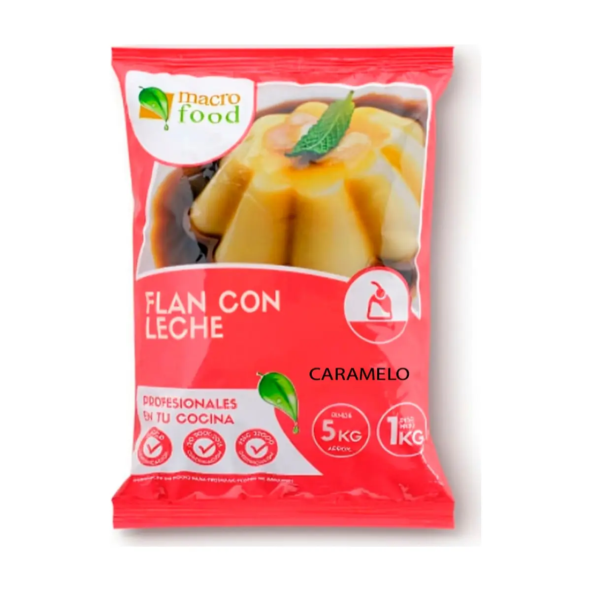 Flan con leche sabor caramelo Macro Food (1 kg / 2.2 lb)