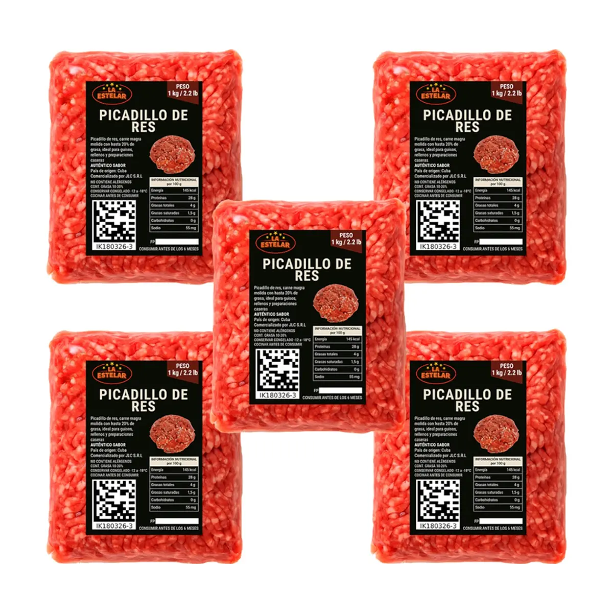 Picadillo de res La Estelar (5 x 1 kg / 2.2 lb) - Imagen 1