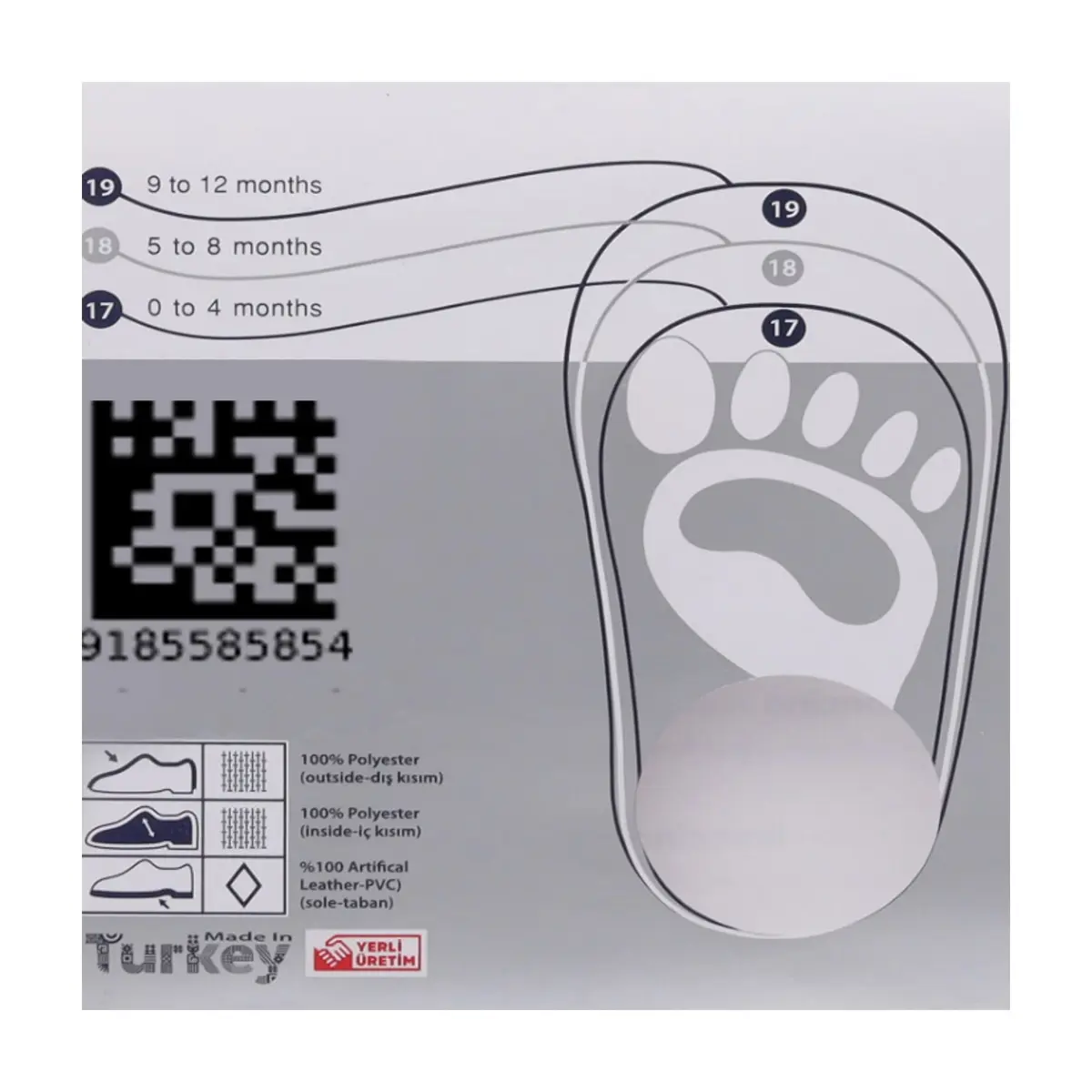 Par de calcetines de color gris con sonajero de peluche para bebé Ayaydin Miroglio - Miniatura 4