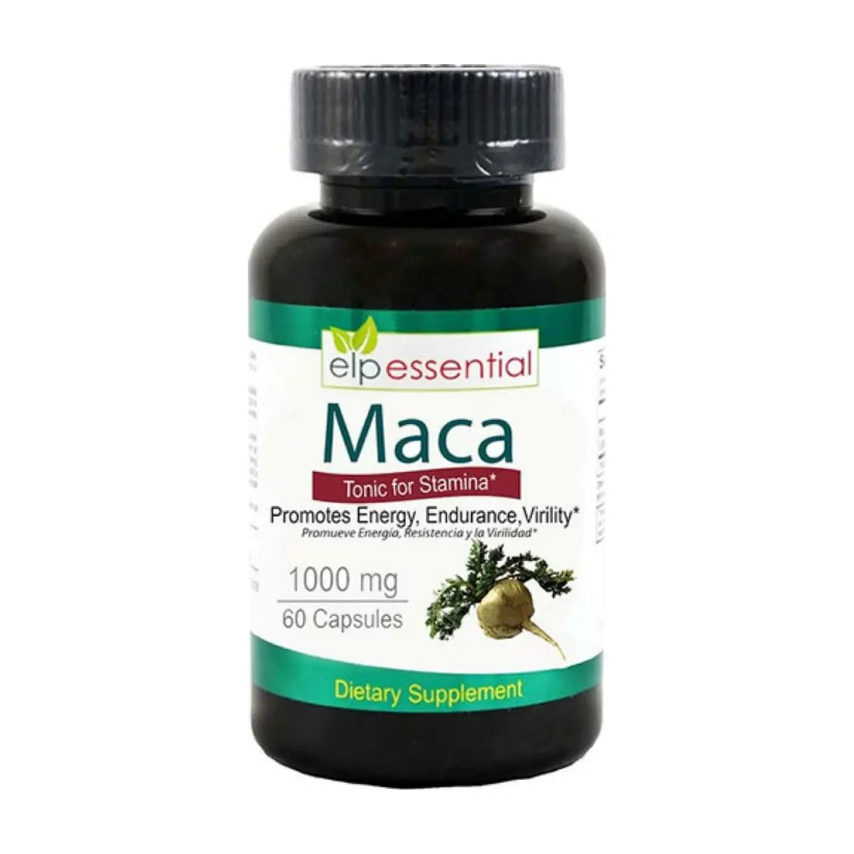 Suplemento dietético de Maca. 1000 mg ELP Essential (60 cápsulas)