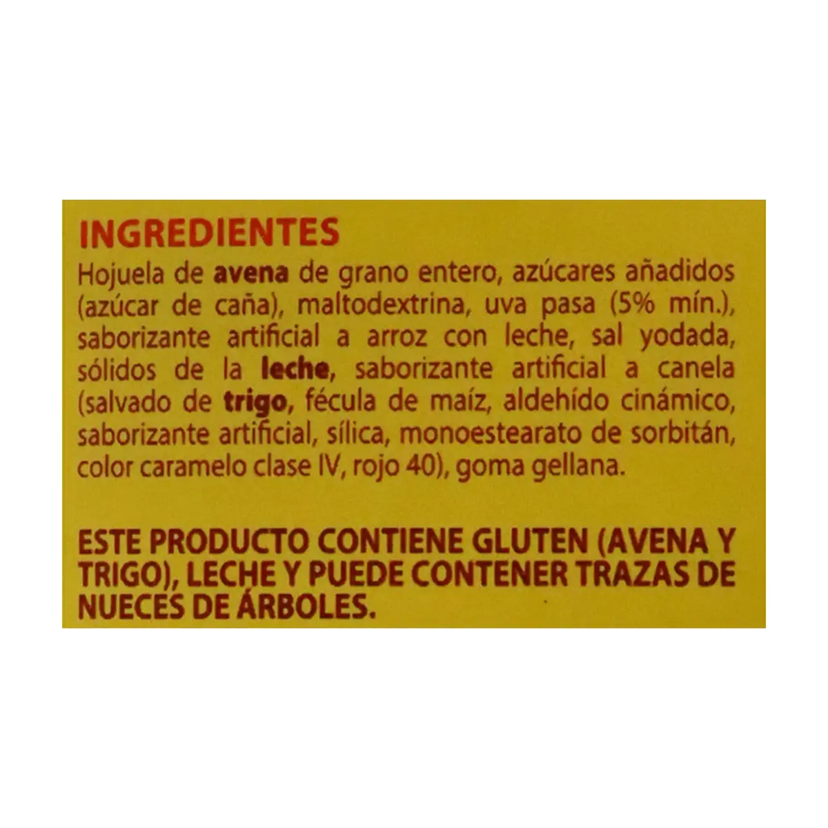 Cereal de avena integral instantáneo con pasas sabor arroz con leche Granvita (35 g / 1.23 oz) - Miniatura 4