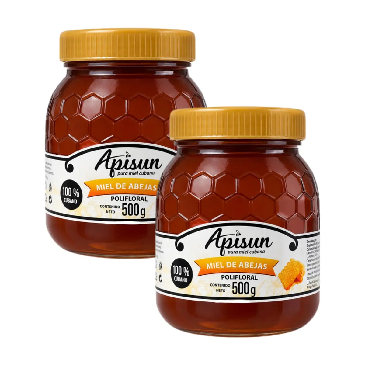Miel de abejas polifloral 100% natural Apisun (2 x 500 g / 1.1 lb) - Imagen 1