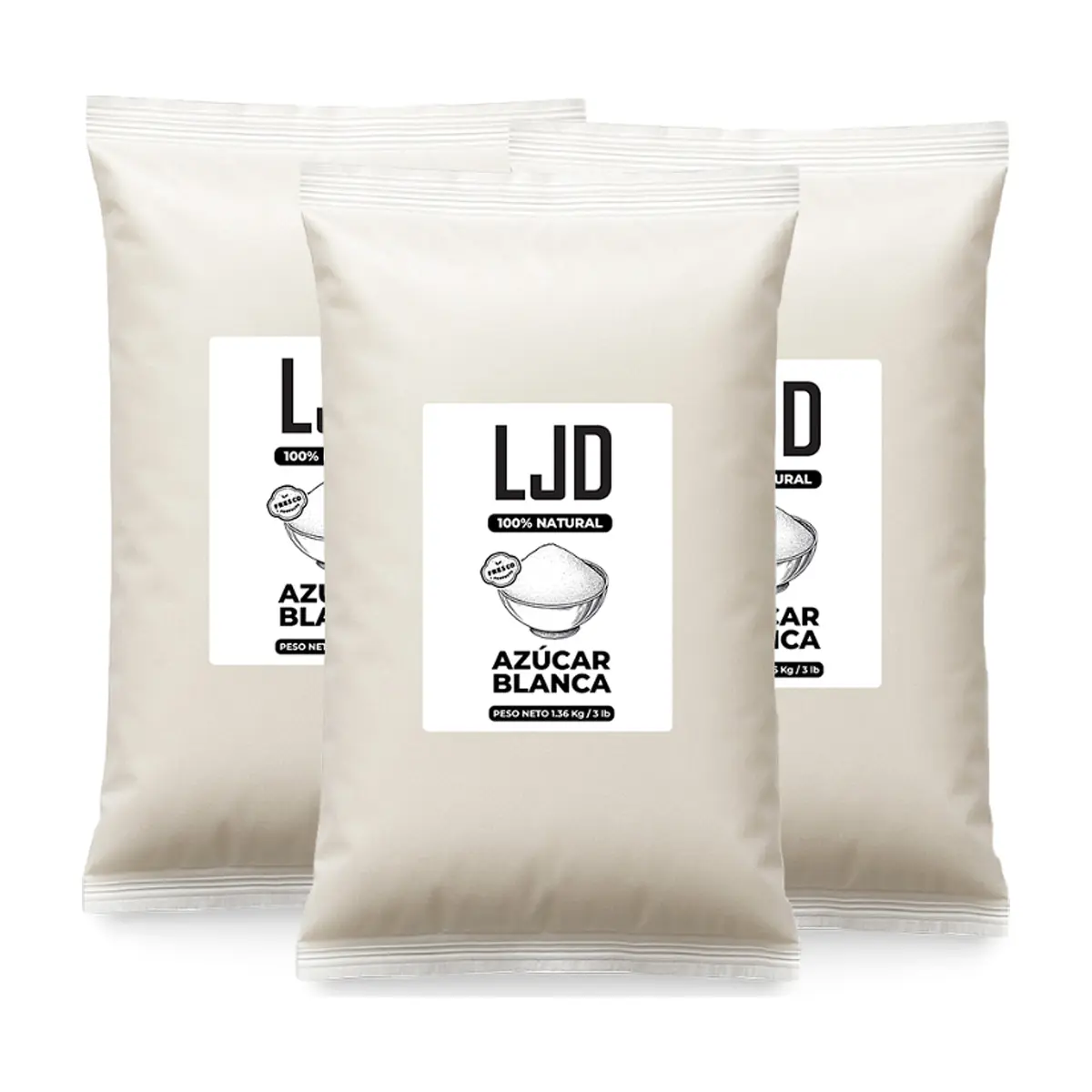Azúcar blanca LJD (3 x 1.36 kg / 3 lb)