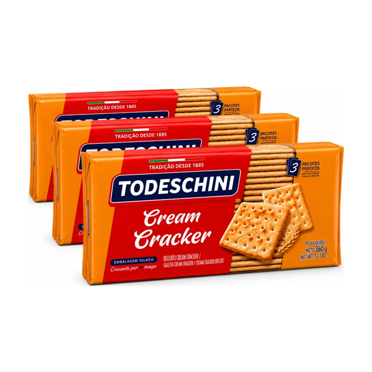 Galletas cream cracker Todeschini (3 x 360 g / 12.7 oz)