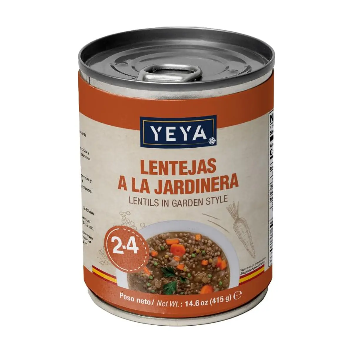 Lentejas a la jardinera YEYA (415 g / 14.6 oz) - Imagen 1