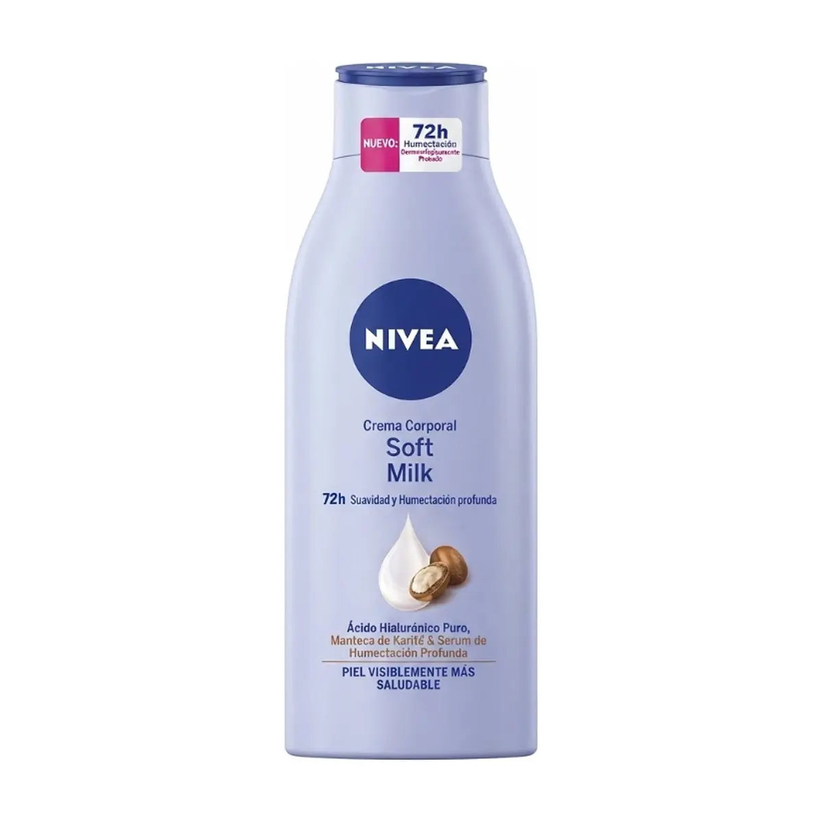 Crema corporal con karité para piel seca 72 h Soft Milk Nivea (100 ml)