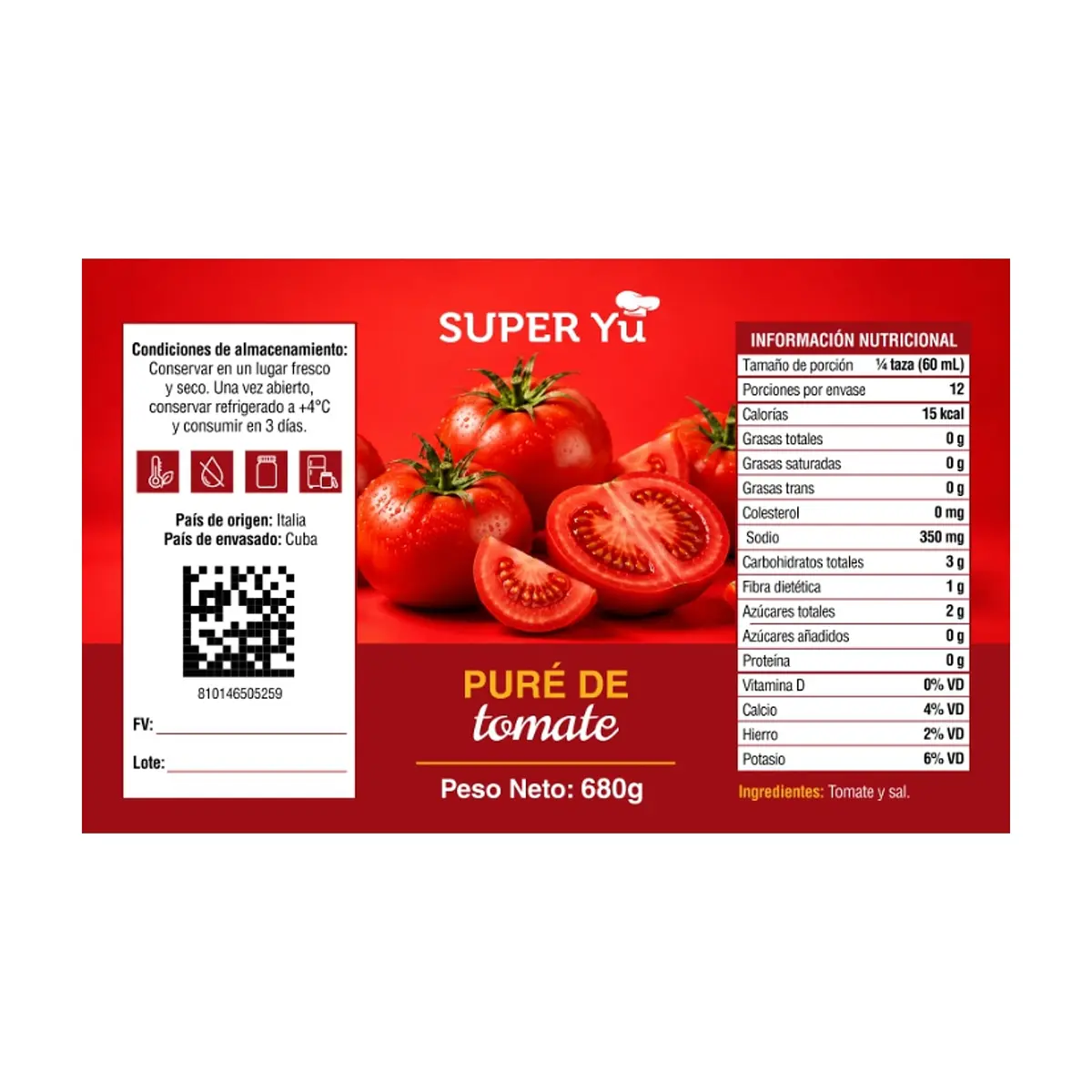 Puré de tomate Super YU (680 g / 1.50 lb) - Miniatura 2