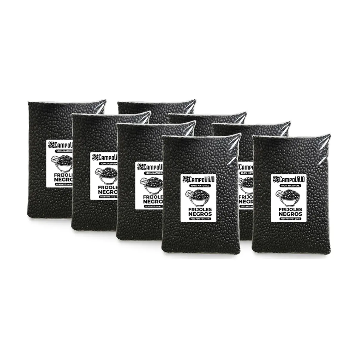 Frijoles negros Campo Vivo (8 x 454 g / 1 lb)