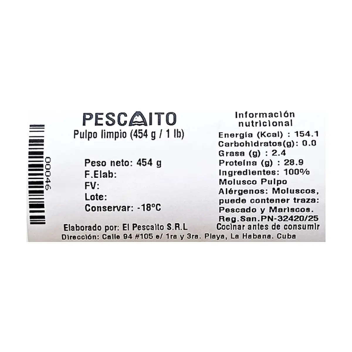 Pulpo limpio Pescaito (454 g / 1 lb) - Thumbnail 4