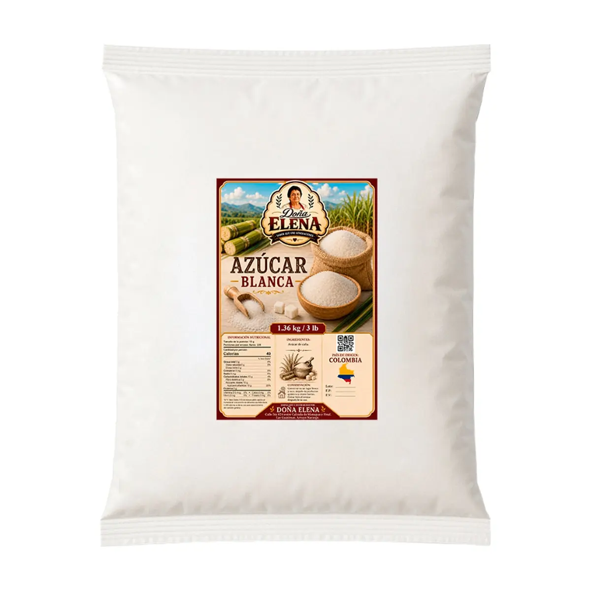Azúcar blanca Doña Elena (1.36 kg / 3 lb)