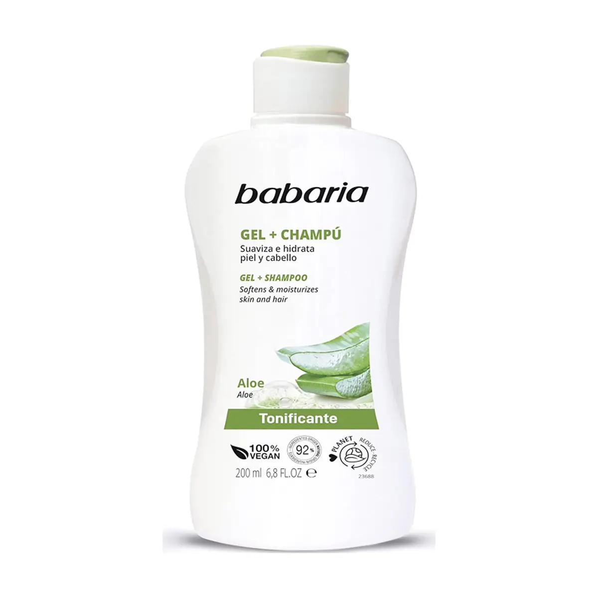 Gel & champú tonificante con Aloe Vera Babaria (200 ml)