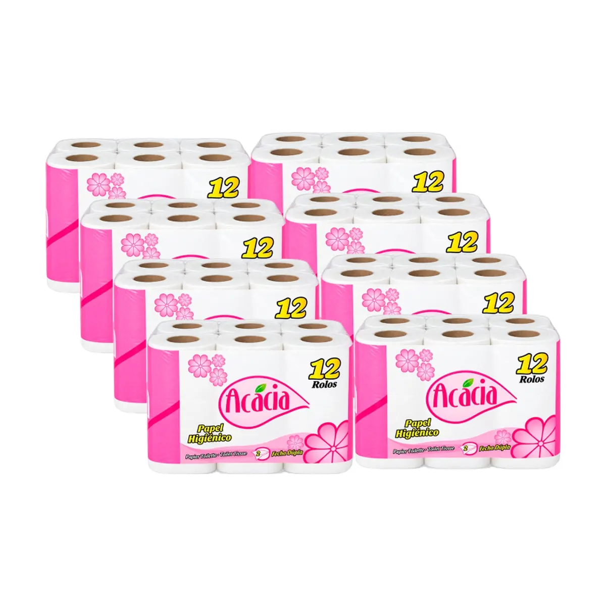 Papel sanitario doméstico doble hoja Acácia (8 x 12 U)