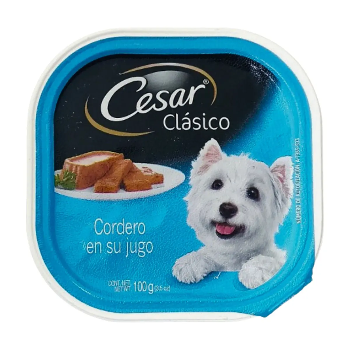 Alimento para perro adulto cordero en su jugo Cesar Clásico (100 g / 3.5 oz)