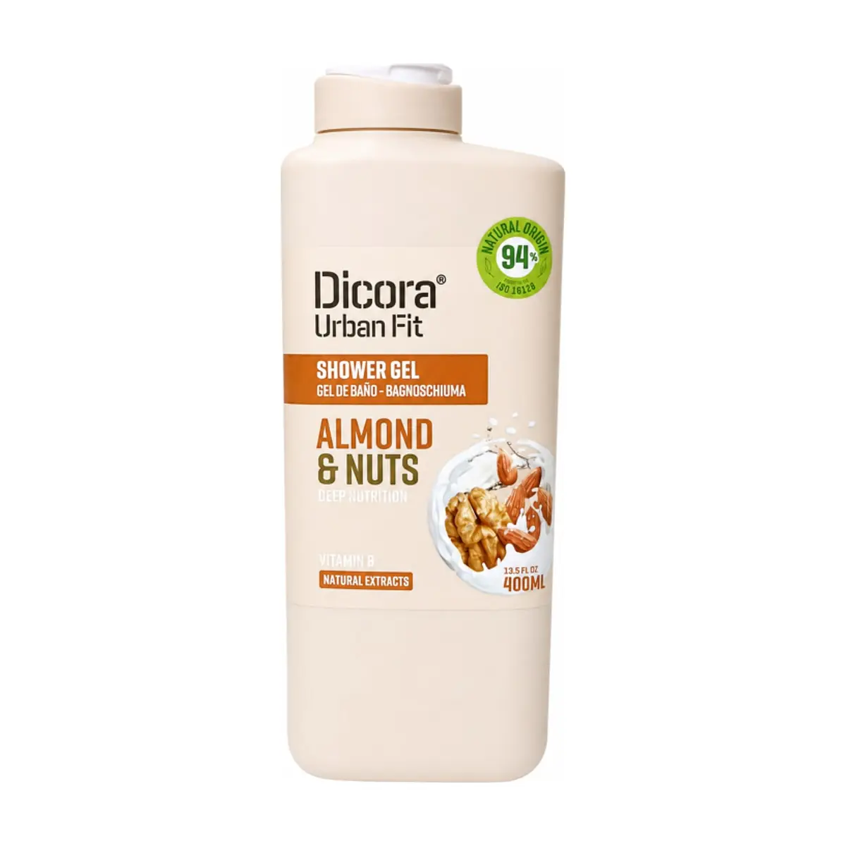 Gel de baño nutritivo de almendra y nueces Dicora Urban Fit (400 ml)