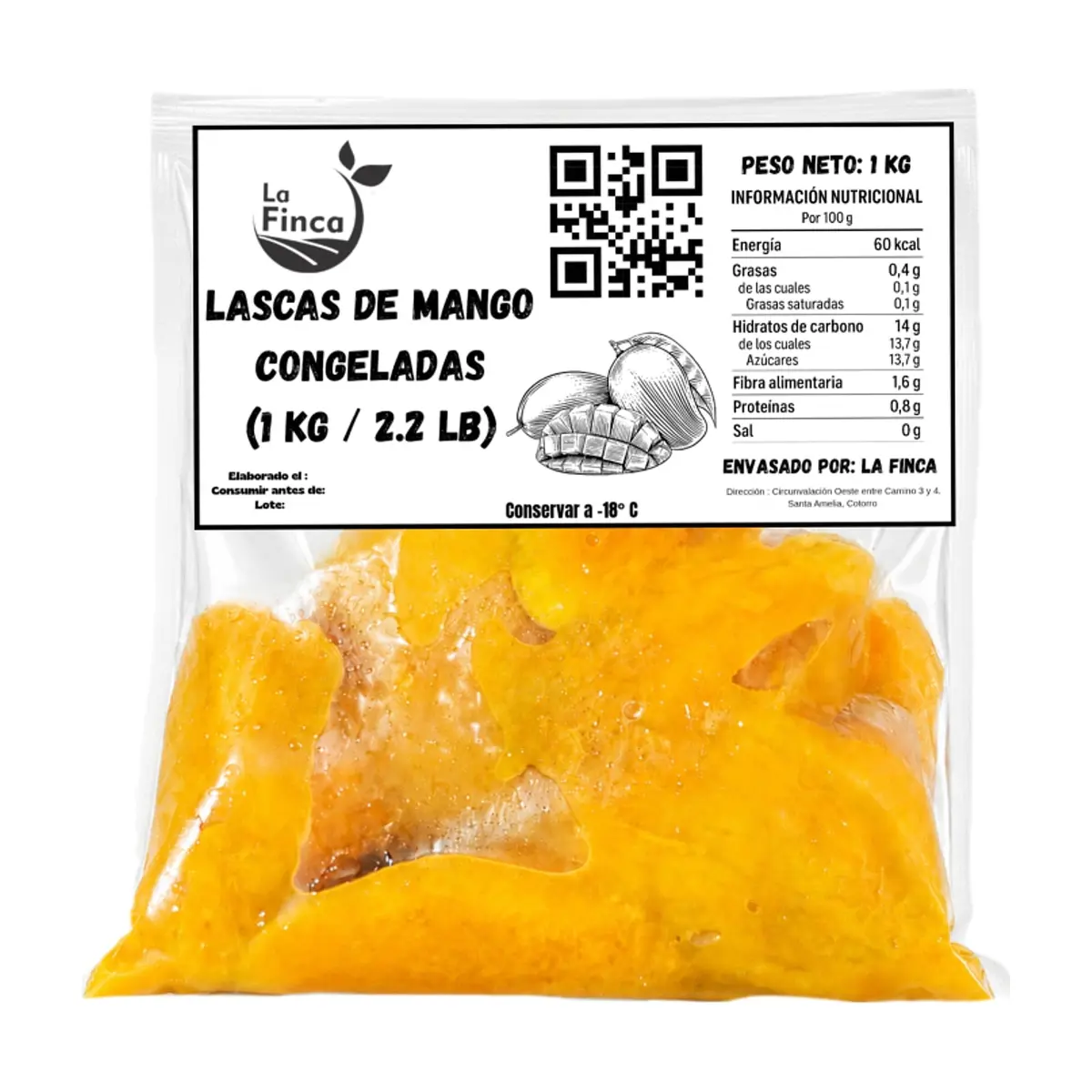 Lascas de mango congeladas La Finca (1 kg / 2.2 lb) - Thumbnail 3