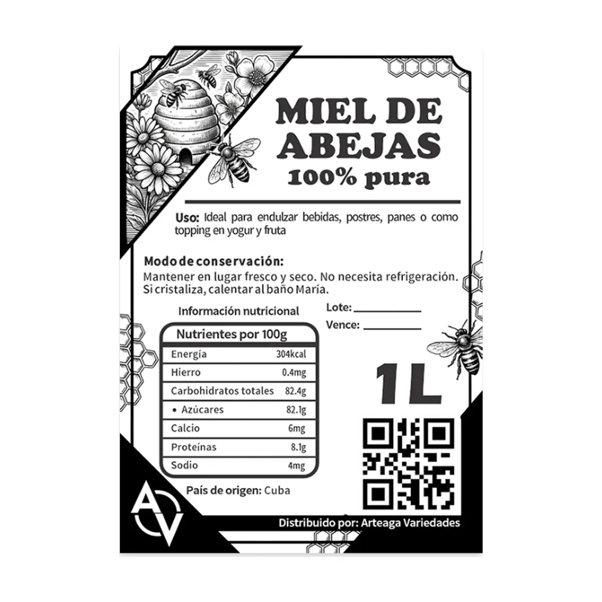 Miel de abejas 100% pura Arteaga Variedades (1 L) - Miniatura 2