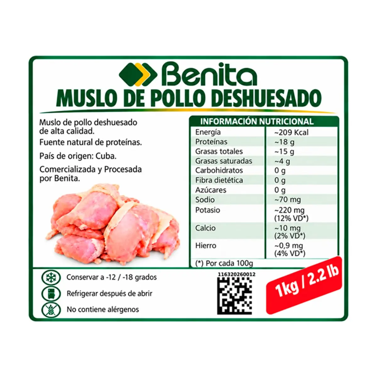 Muslo de pollo deshuesado Benita (1 kg / 2.2 lb) - Thumbnail 3