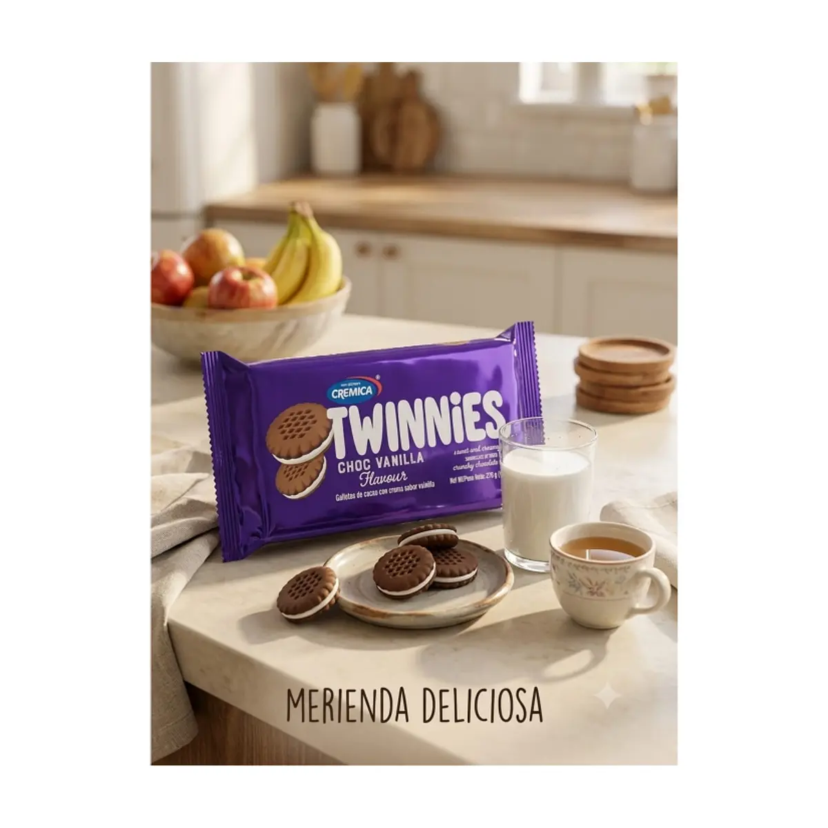 Galletas de chocolate con crema sabor a vainilla Mrs Bector's Cremica Twinnies (276 g / 9.7 oz) - Miniatura 5