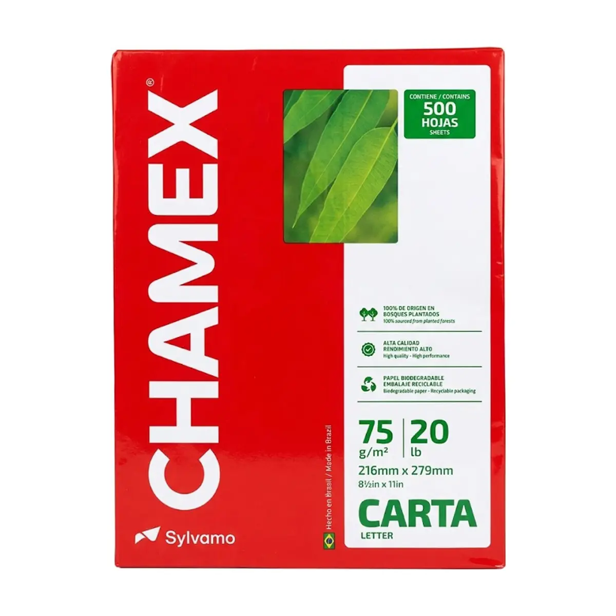 Paquete de hojas blancas Carta 75 g/m² Chamex (500 U) - Thumbnail 3