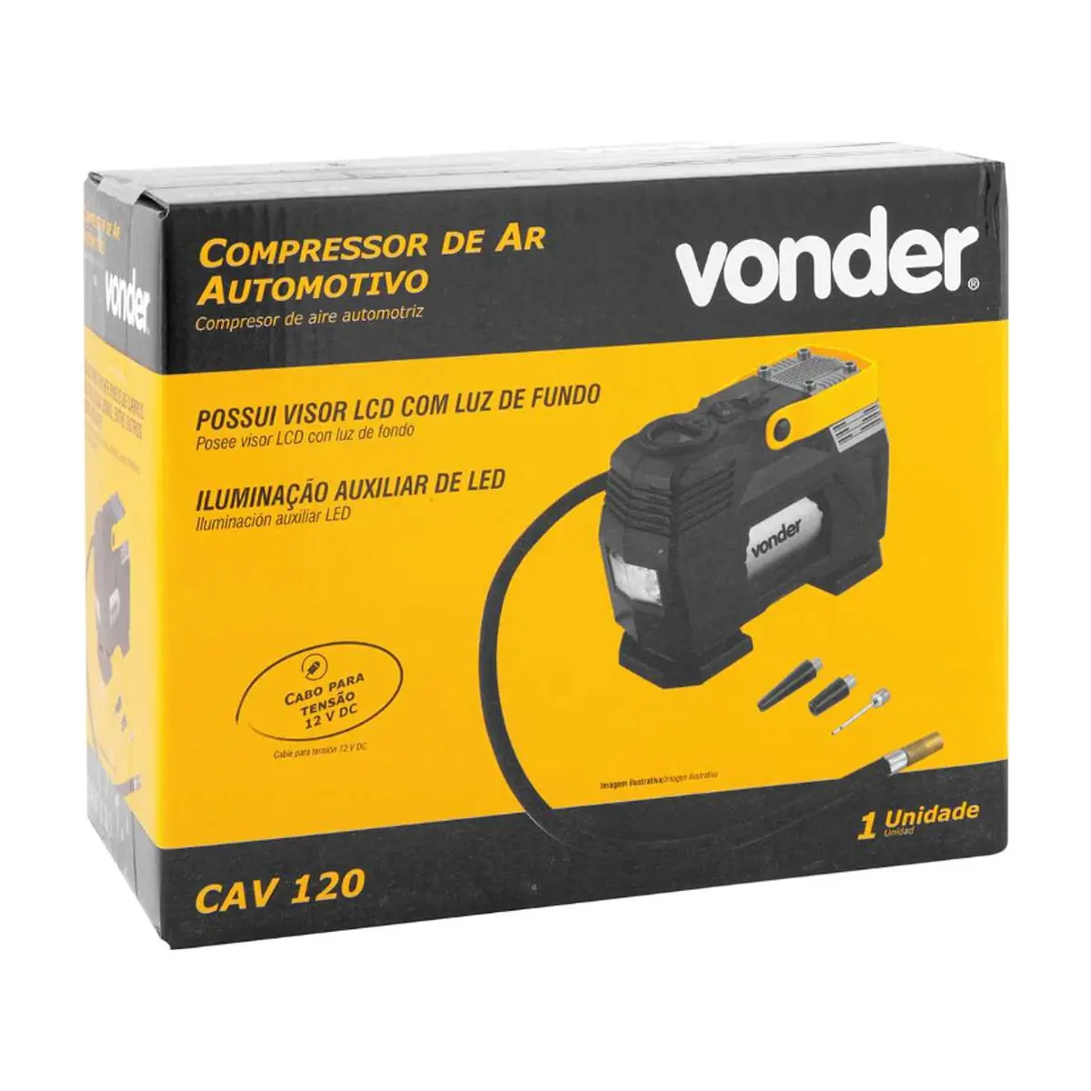 Compresor de aire automotriz de 12 V Vonder CAV120 - Thumbnail 4