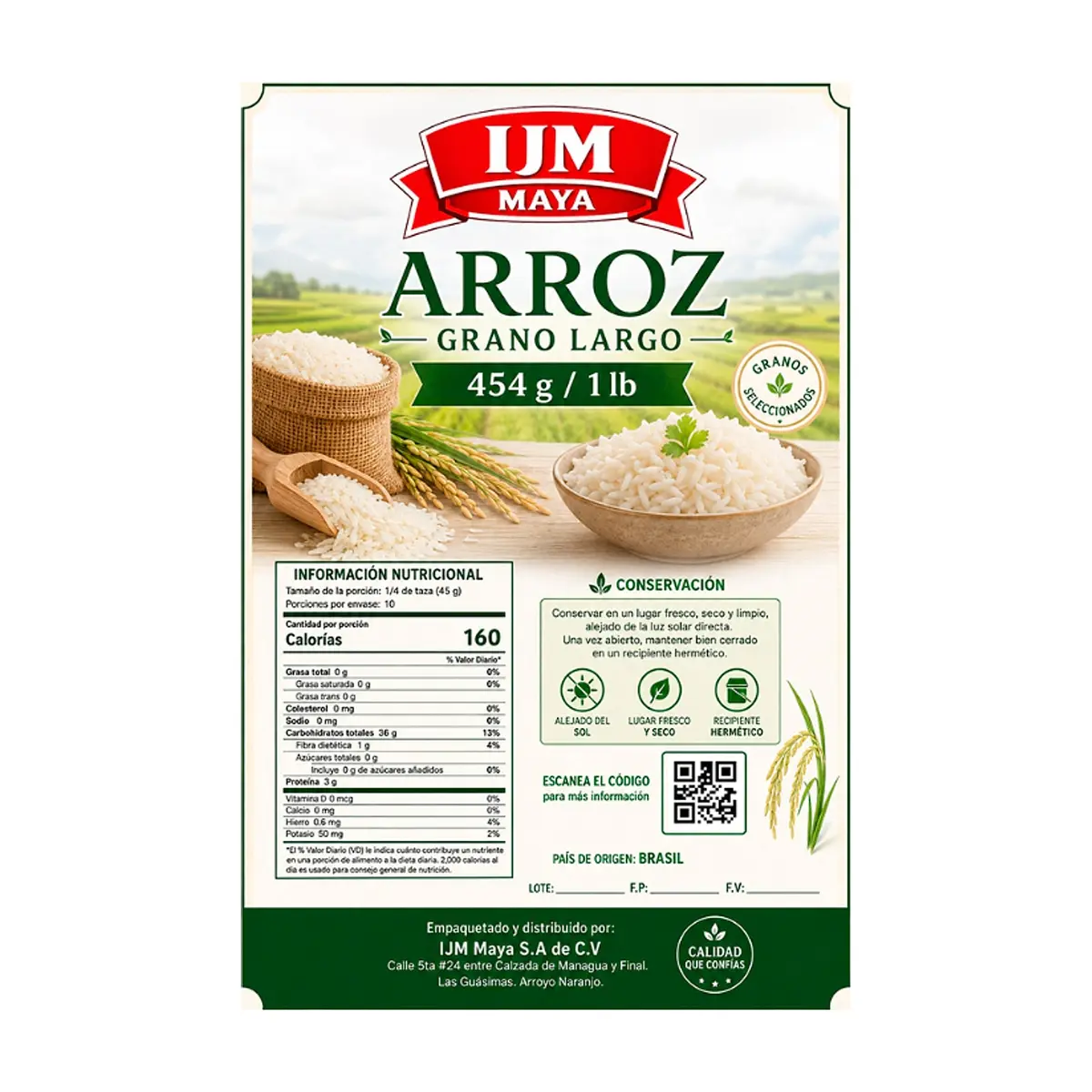 Arroz grano largo IJM Maya (454 g / 1 lb) - Thumbnail 2