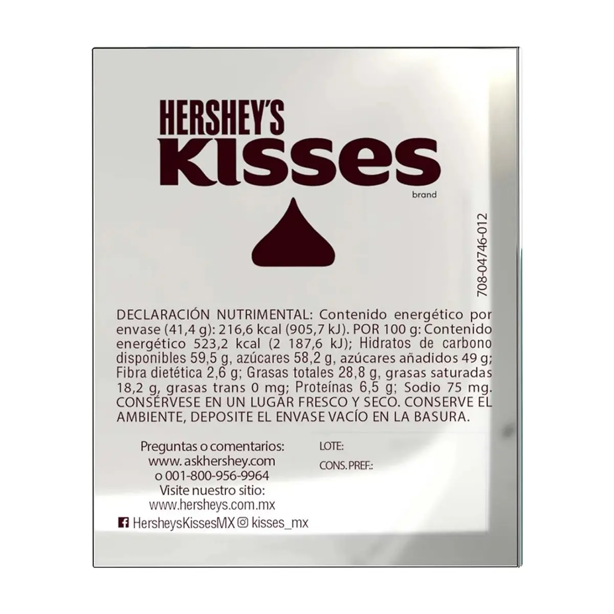 Chocolate con leche kisses Hershey´s (41.4 g / 1.46 oz) - Thumbnail 3