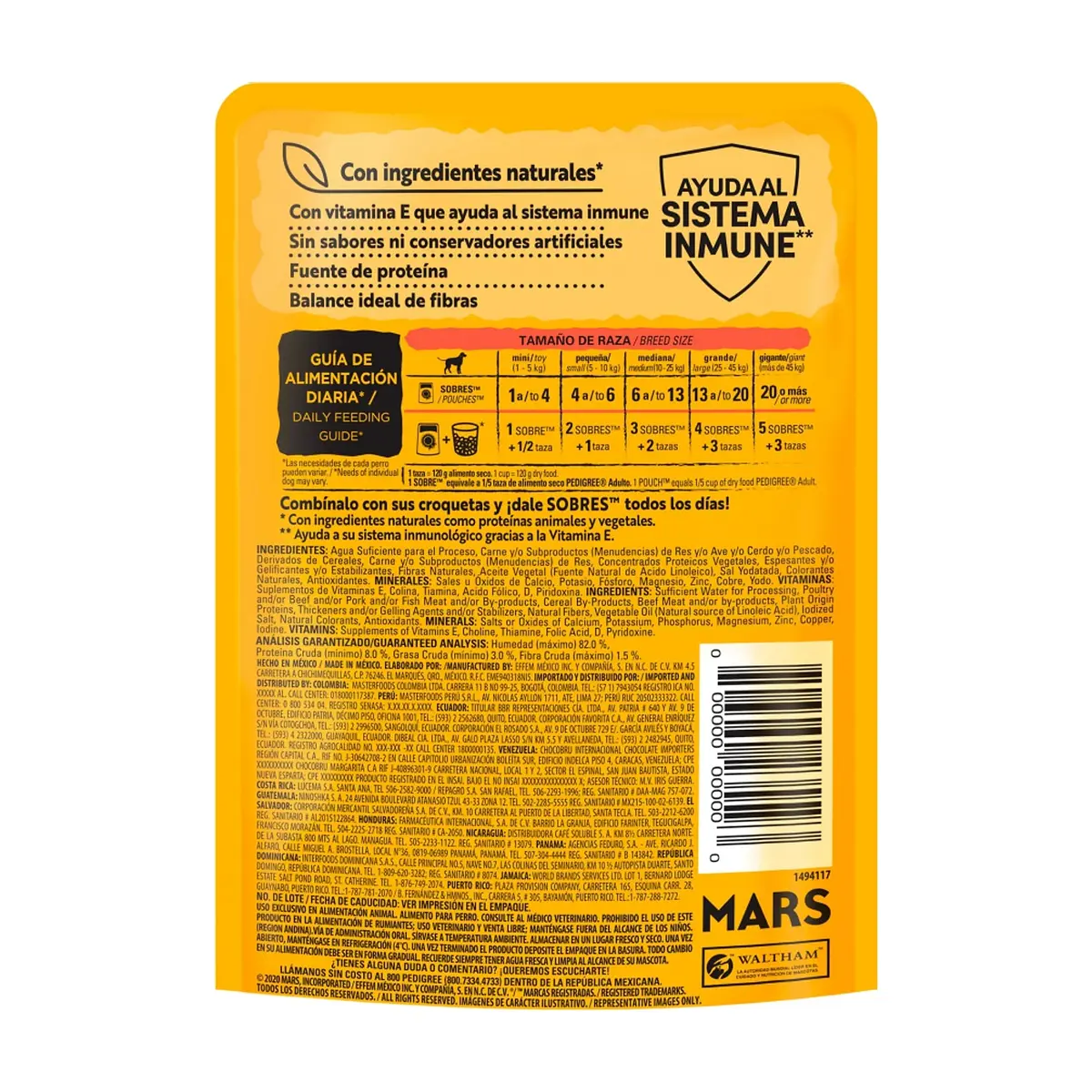 Comida para perros razas pequeñas sabor cordero en filete Pedigree (100 g / 3.5 oz) - Miniatura 4