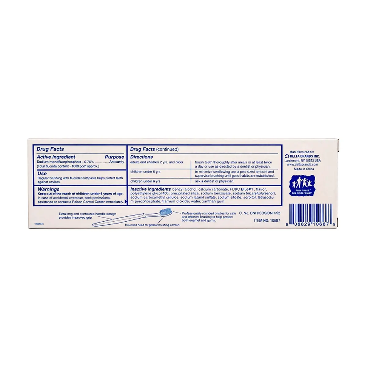 Pasta dental con flúor anticaries y cepillo dental Lucky (181 g / 6.4 oz) - Thumbnail 2
