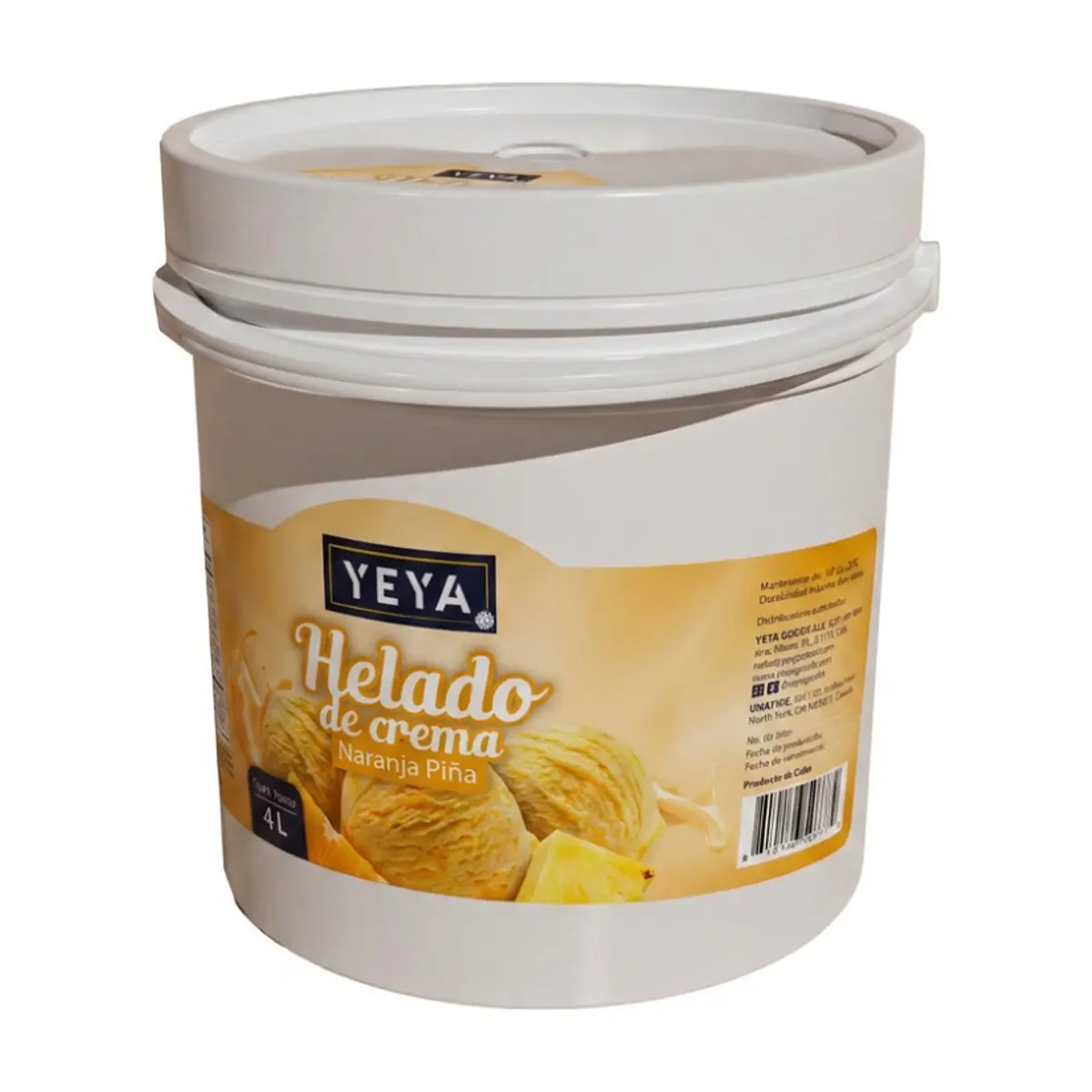 Helado de crema sabor naranja piña YEYA (4 L) - Thumbnail 2