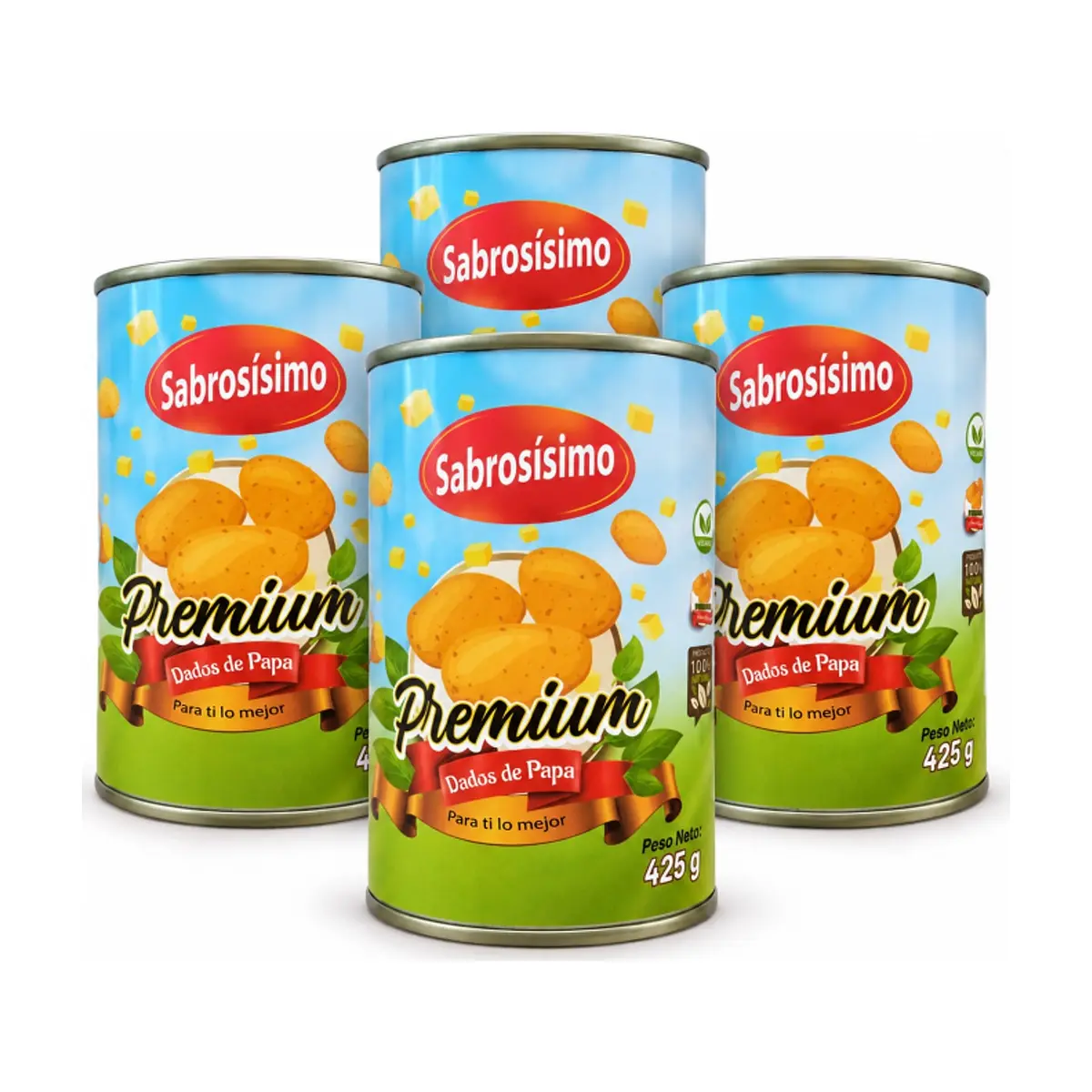 Combo Dados de papa enlatado Sabrosísimo (4 x 425 g / 14.99 oz)
