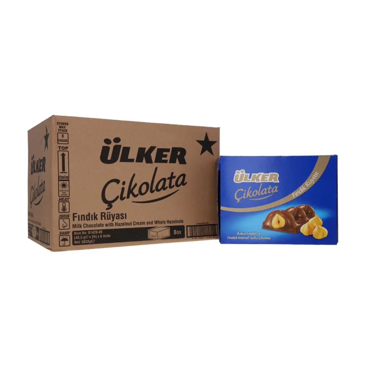 Caja de chocolate con leche y crema de avellanas Ülker (144 x 40.5 g / 1.42 oz)