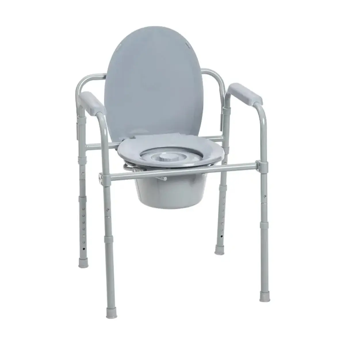 Silla plegable de acero con inodoro portátil Drive Medical