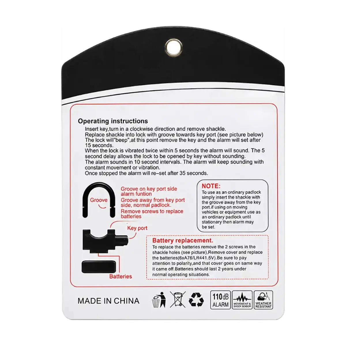 Candado con alarma 110 dB AlarmLock - Miniatura 3