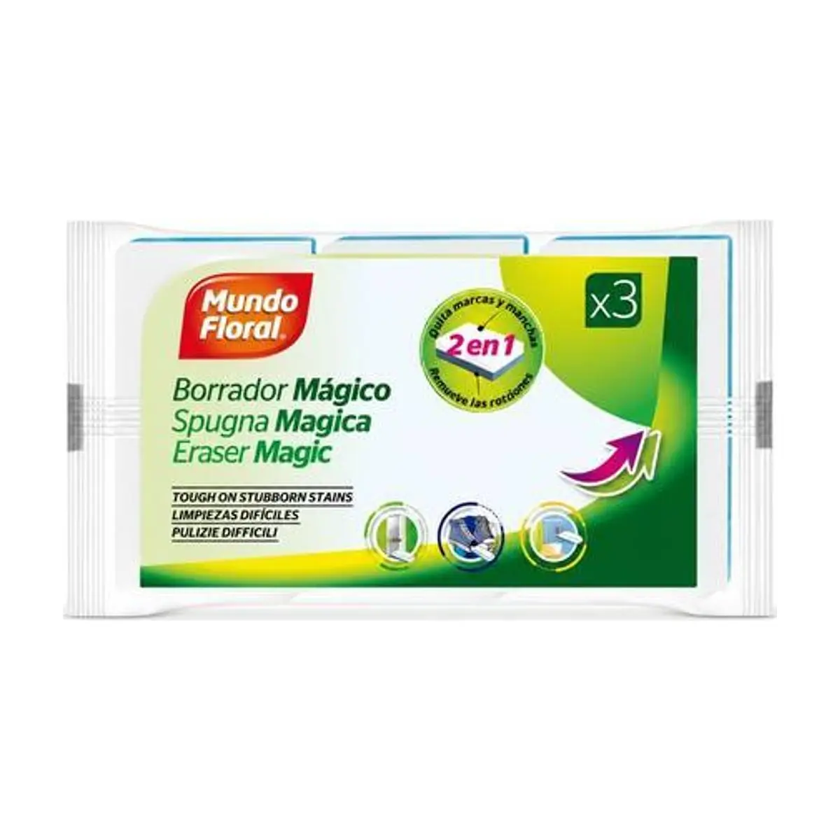 Esponja Magica de Fregar (3u) MUNDO FLORAL - Imagen 1