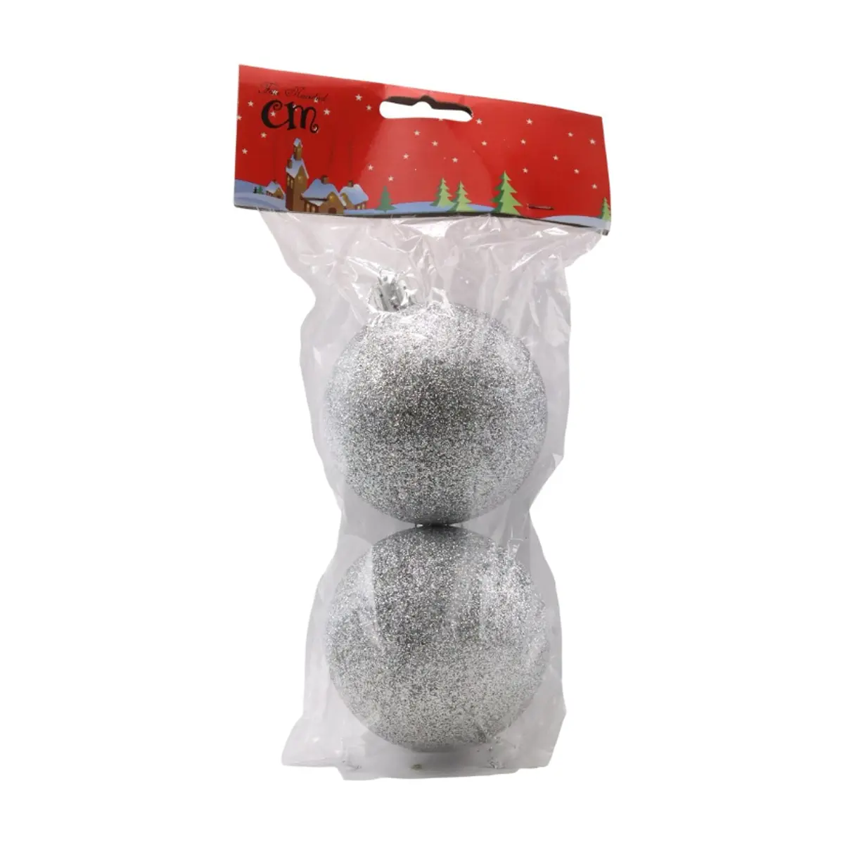 Pack 2 bolas de navidad color plata con purpurina de 7 cm Casa y Menaje - Thumbnail 4
