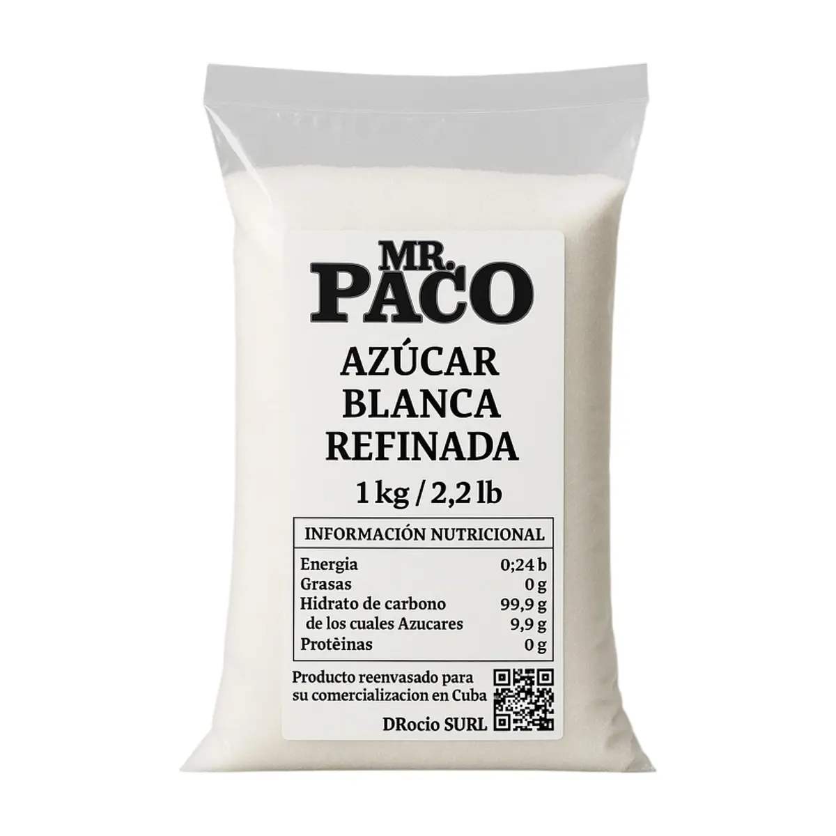 Azúcar blanca refinada Mr. Paco (1 kg / 2.2 lb)