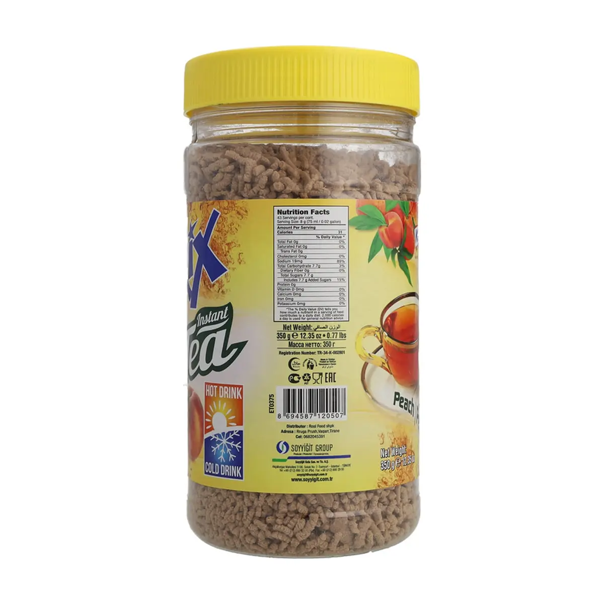 Té instantaneo granulado con sabor a duraznos Kent boringer (350 g / 12.34 oz) - Thumbnail 3