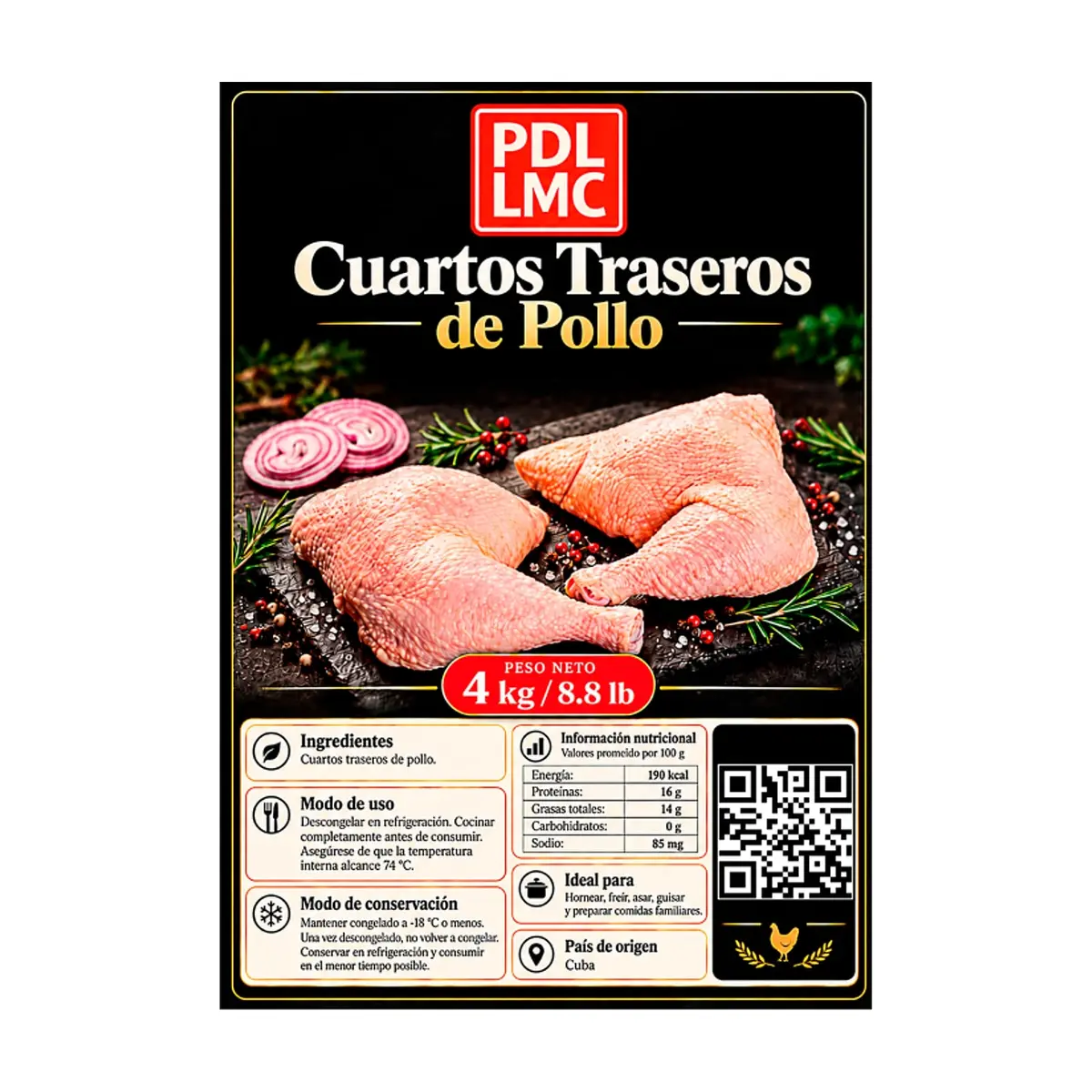 Cuartos traseros de pollo con piel y con hueso PDL LMC (4 kg / 8.8 lb) - Thumbnail 3