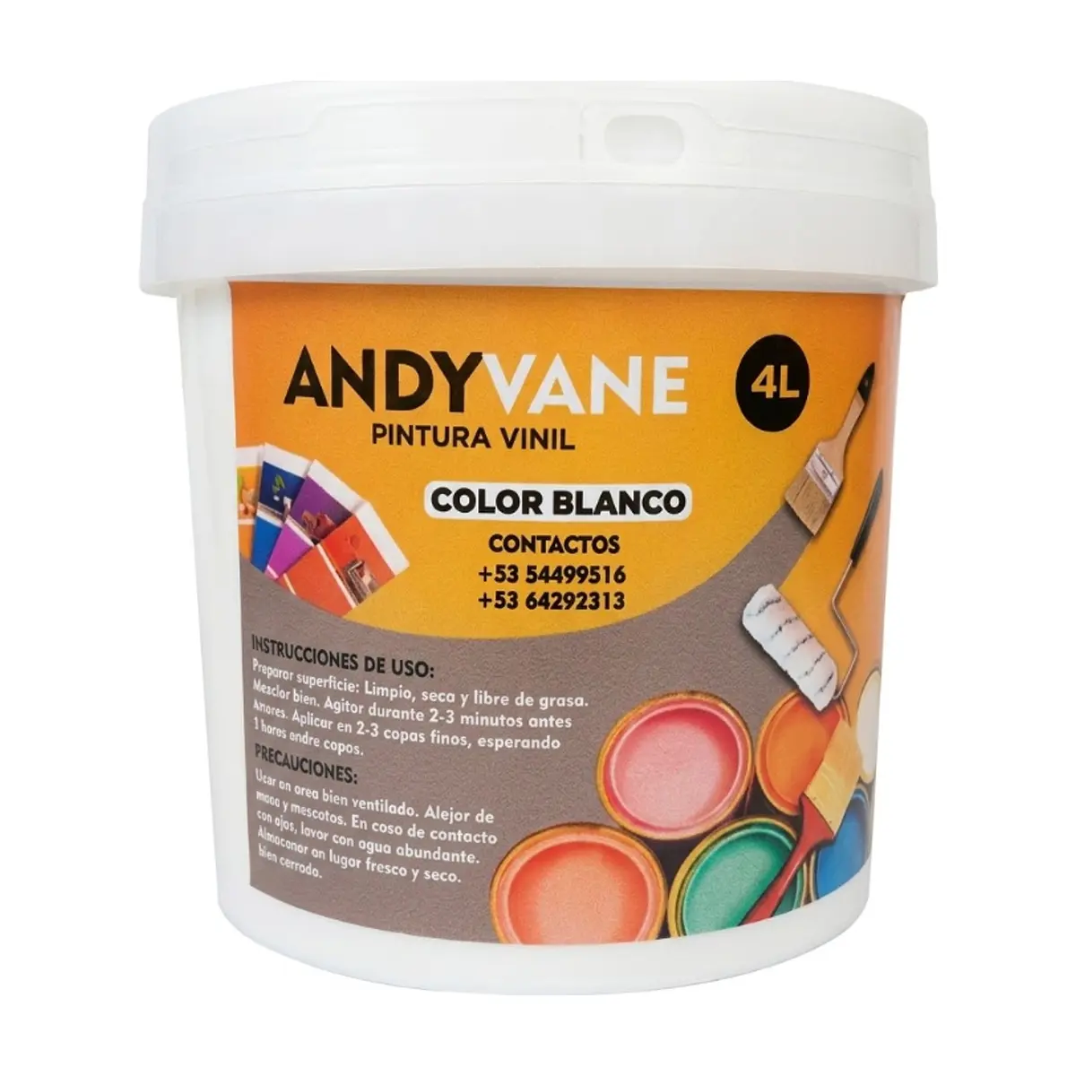 Pintura vinil color blanco Andyvane (4 L)