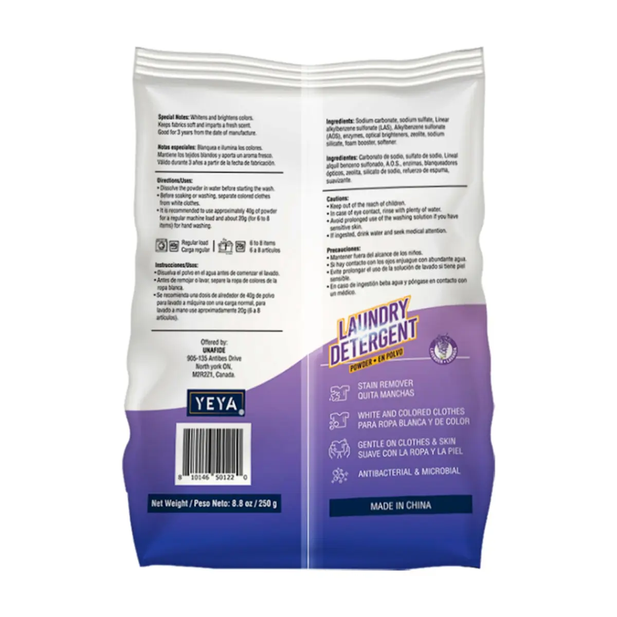 Detergente en polvo con aroma a lavanda YEYA (30 x 250 g / 8.8 oz) - Thumbnail 3