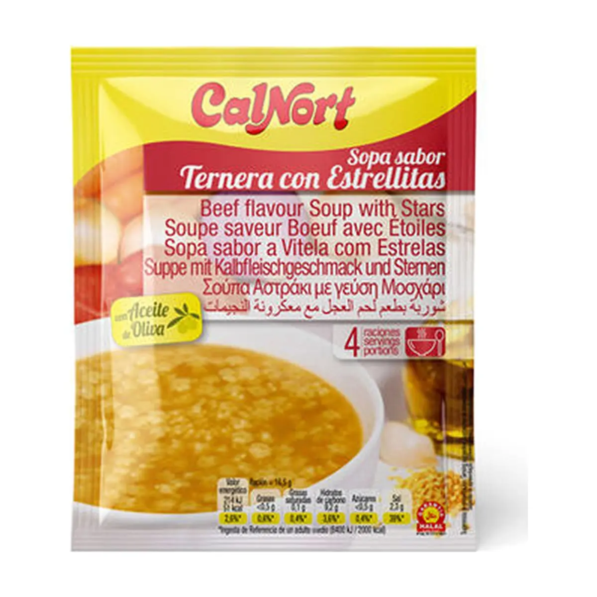 Sopa sabor ternera con estrellitas Calnort (66 g / 2.32 oz) - Miniatura 1