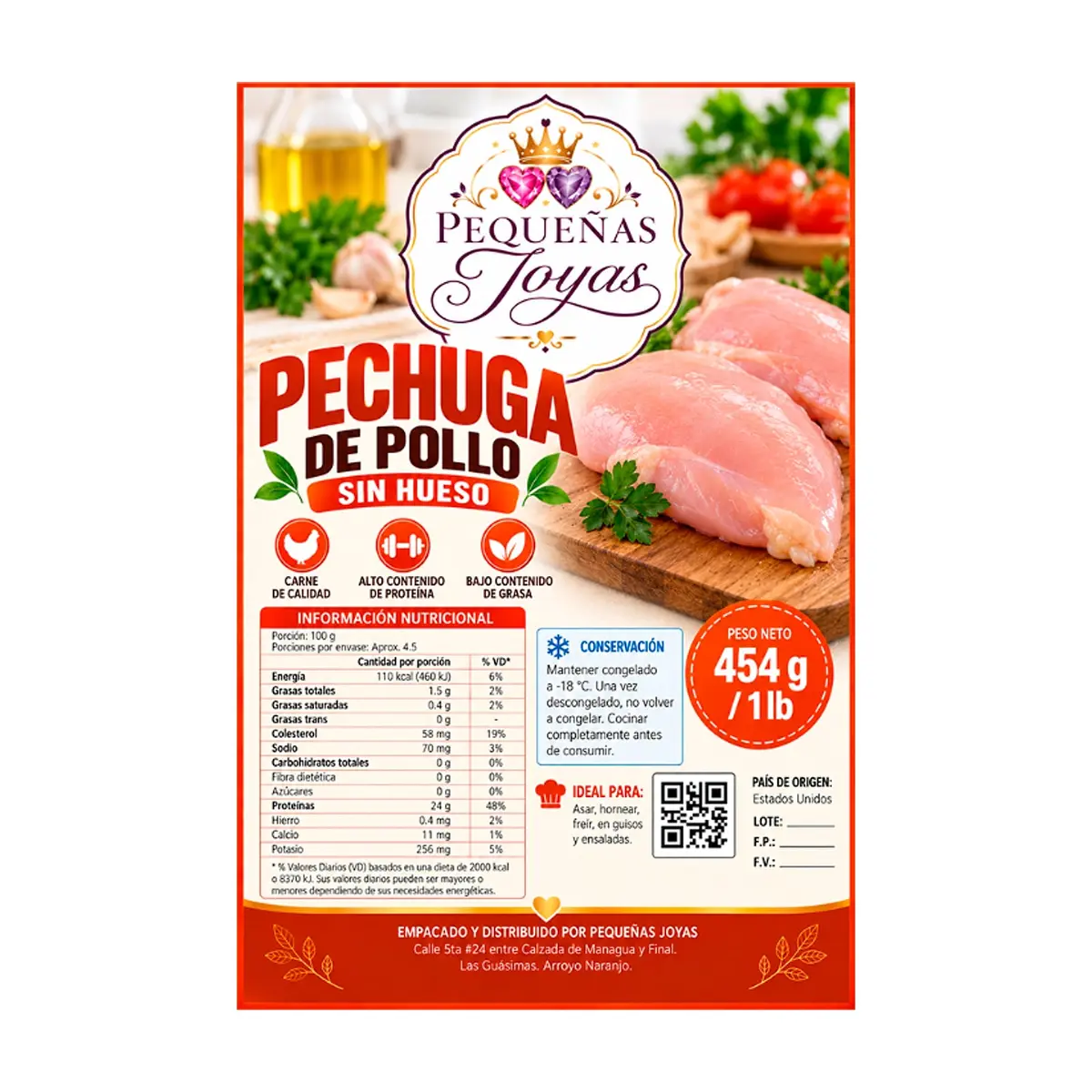 Pechuga de pollo sin hueso Pequeñas Joyas (454 g / 1 lb) - Thumbnail 2
