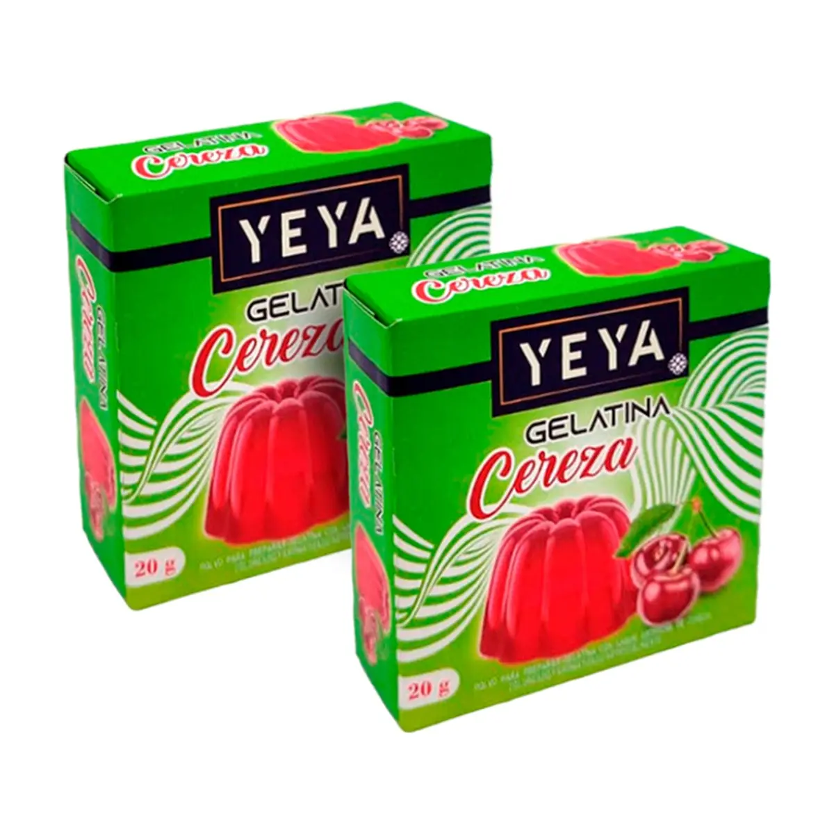Gelatina sabor cereza YEYA (2 x 20 g)