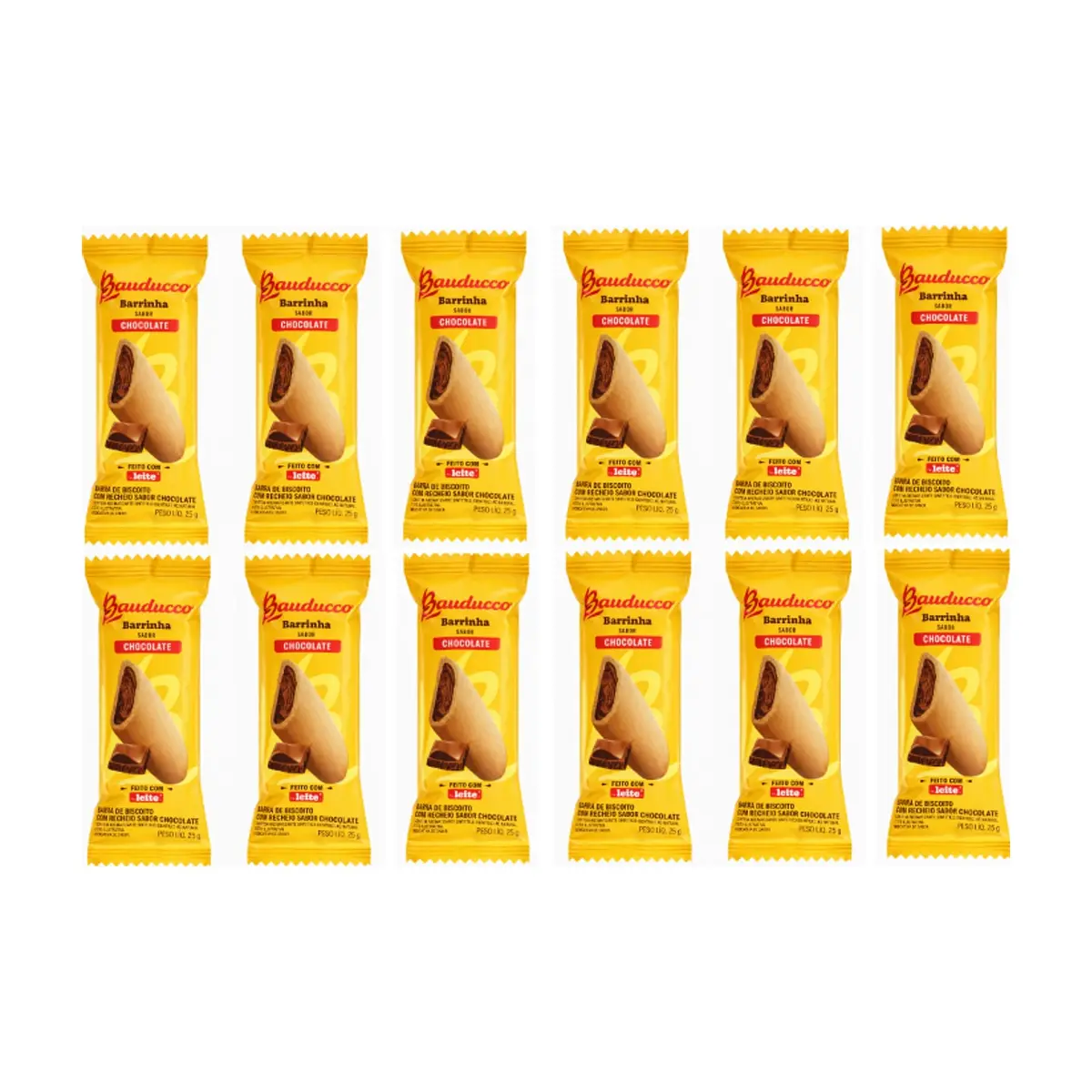 Bizcocho con relleno sabor a chocolate Bauducco (12 x 25 g)